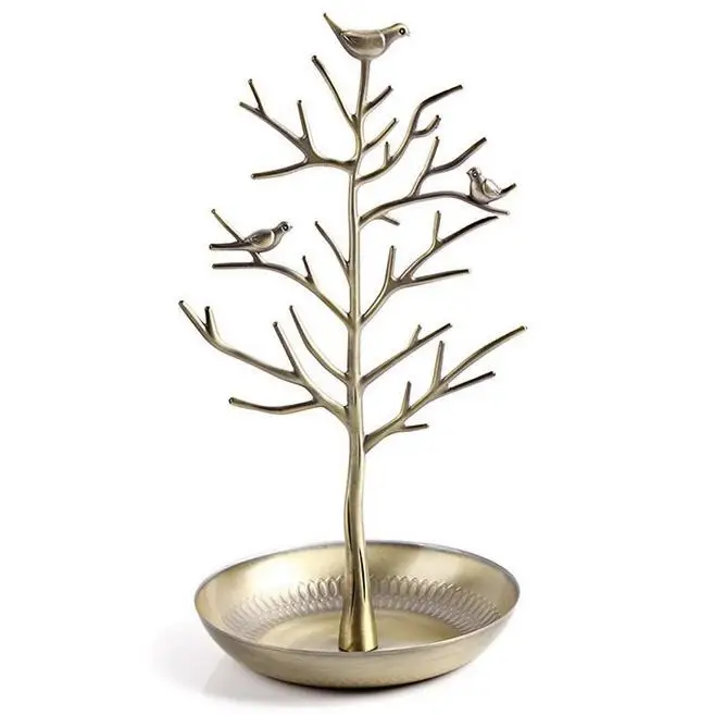 Rasalhaguer Hot Sale Jewelry Display Stand Rack Tree Bird Stand Iron Necklace Earring Holder Bracel