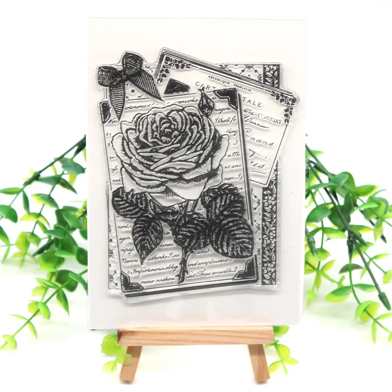 

KSCRAFT Rose Transparent Clear Silicone Stamps for DIY Scrapbooking/Card Making/Kids Crafts Fun Decoration Supplies