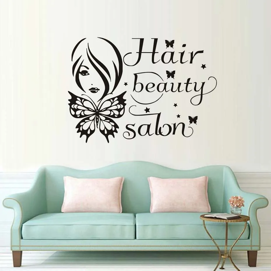 

Beauty Salon Care Two Women Manicure Wall Sticker Salon Art Vinyl Removable Wallpaper Living Room Bedroom Decals Home Decor