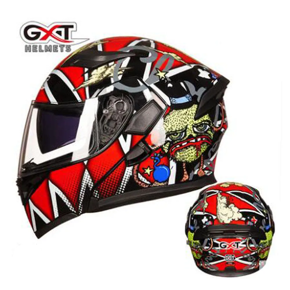 

2019 New Hot Sell GXT Flip Up Motorcycle Helmets Double lens Anti-fog Full Face Motorbike Helmet Racing casque DOT Certificate