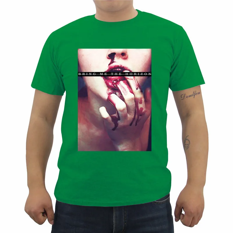 Летняя Новинка, футболка Bring Me The Horizon Blood Lust, повседневные мужские футболки с принтом Bloodlust, забавные Новые Топы, крутые футболки, уличная одежда - Цвет: green