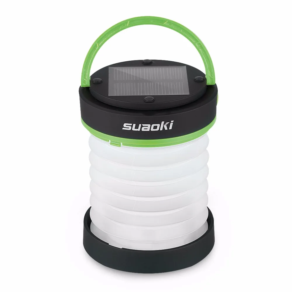 

Suaoki Solar Panel 800mAh Torch and USB Rechargeable Lantern Flashlight Collapsible Light Waterproof for Camping Hiking Green