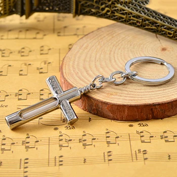 

Natural Light Keyring Tritium Gas Lamp Cross Shape Titanium Alloy Fluorescent tubes Keychain Lifesaving Emergency Lights