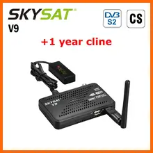 SKYSAT V9 with 1 year CCCam for Europe support Powervu Biss WiFi 3G Youtube USB PVR Full HD CS Set Top Box mini DVB-S2 Receiver SKYSAT V9 with 1 year CCCam for Europe support Powervu Biss WiFi 3G Youtube USB PVR Full HD CS Set Top Box mini DVB-S2 Receiver