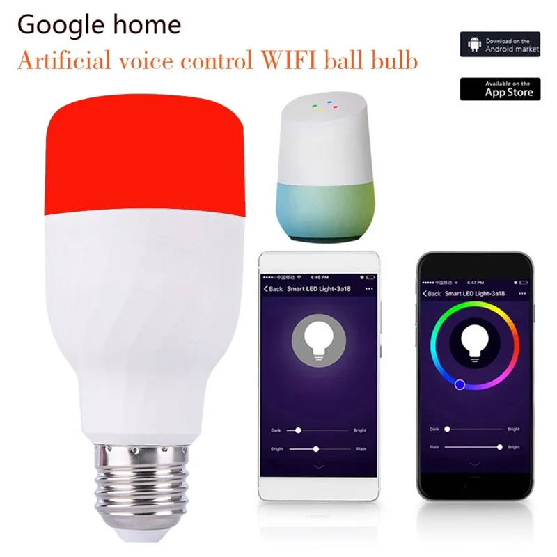 12 W Smart лампы E22/E26/E27 RGB Цвет-изменение светодиодное освещение Wi-Fi лампы для Alexa эхо удаленного Управление/ИК пульт дистанционного Управление