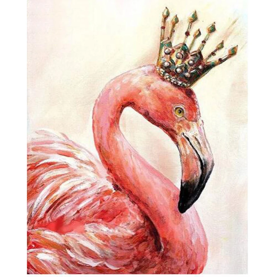 5D full gear diamond embroidery kit Flamingo queen pattern diamond