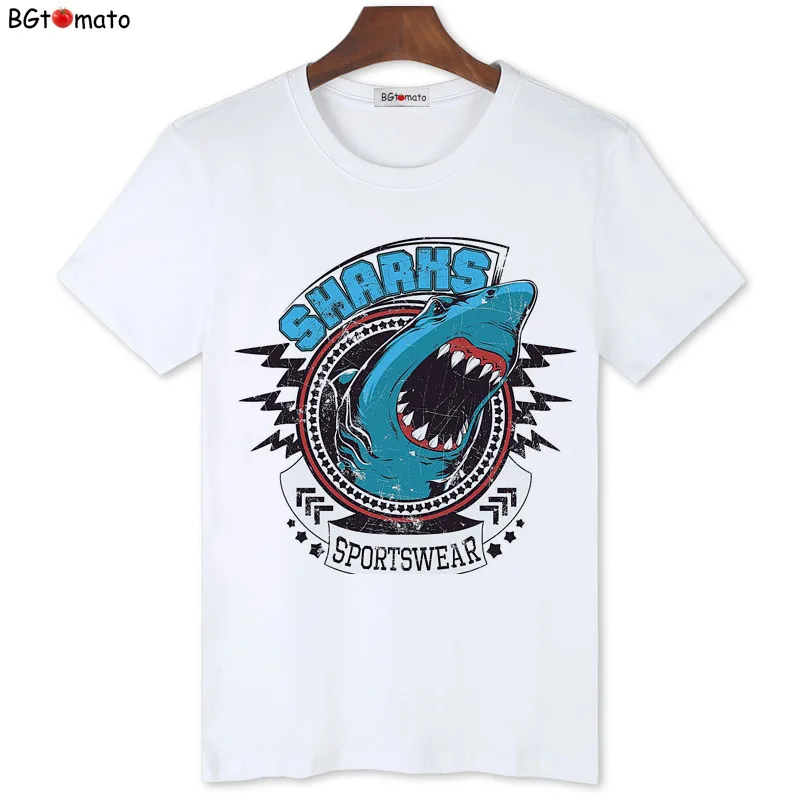 

BGtomato New arrival cool big shark t shirts hot sale men's super fashion personality shirts Good quality brand soft casual tops