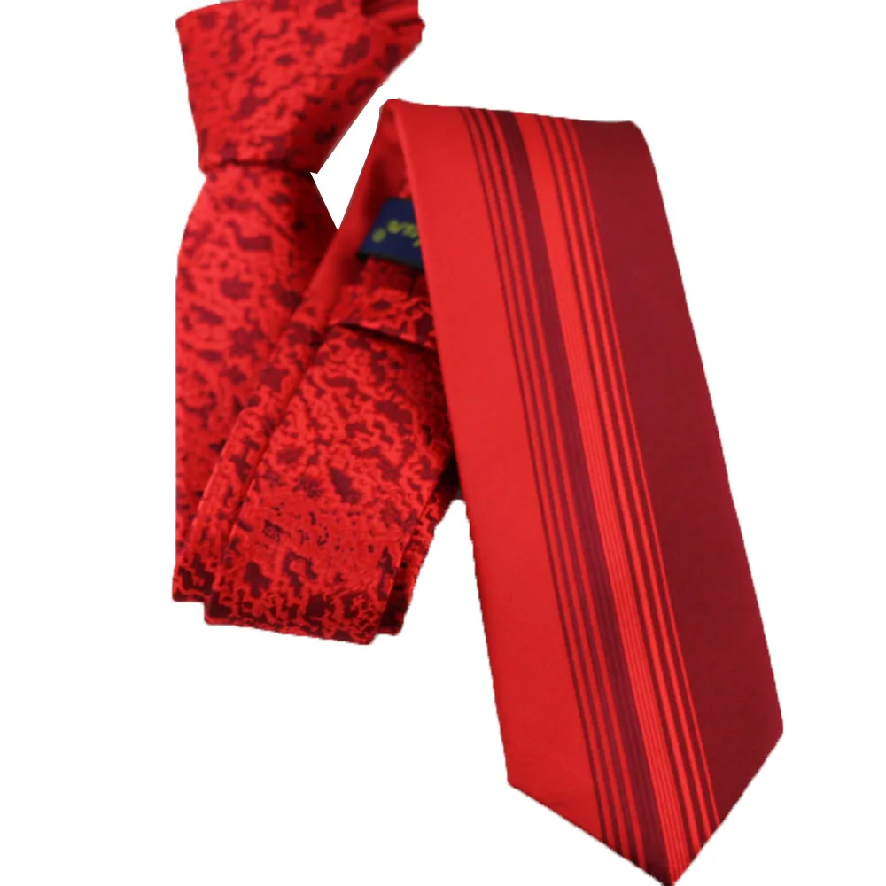 LAMMULIN Men's ties Ties Burgundy with Red Half With Geometric Woven Necktie normal Formal Neck
