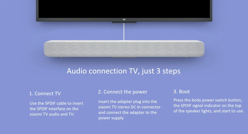 Xiaomi mi беспроводной ТВ домашний кинотеатр динамик аудио Саундбар SPDIF оптический Aux линейный звук бар поддержка Xiao mi samsung LG ТВ