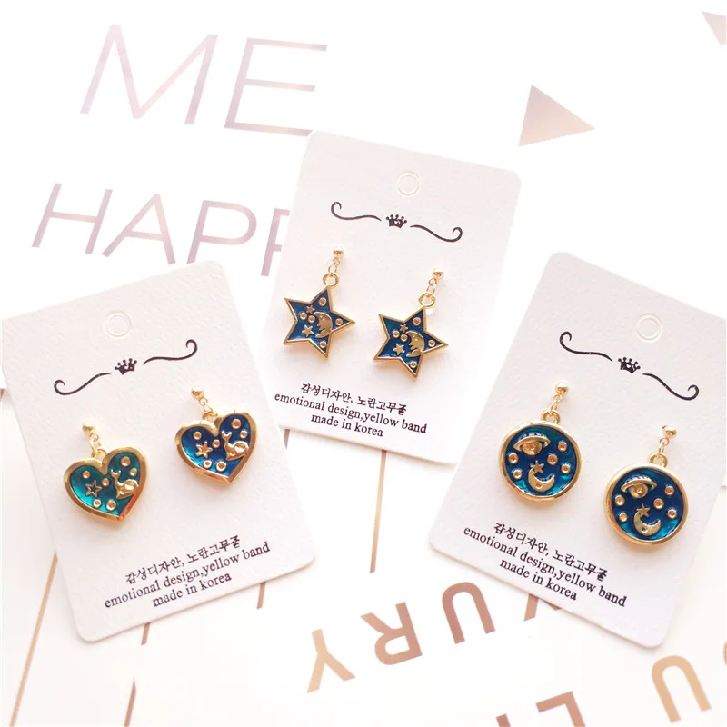 

Korea Handmade Vintage Cartoon Fairy Star Moon Heart Women Drop Earrings Dangle Earrings Fashion Jewelry Accessories-JQD5