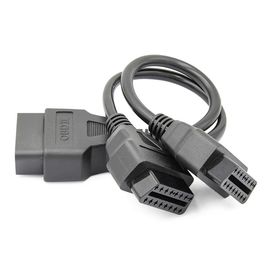 ELM327 удлинитель адаптер OBD2 сканер 16pin 2 в 1 Мужской Женский Преобразованный кабель