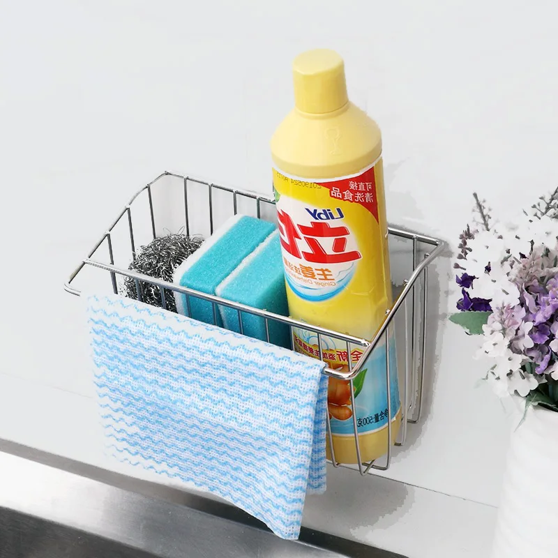 

Kitchen Organizer Scouring Pad Rack Drainer Tool Sponge Drainer Dryer Holder Accessories Storage With Suction