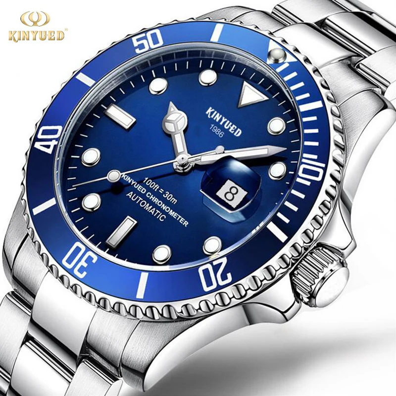 

KINYUED Luxury Automatic Calendar Watch Men Luminous Mechanical Watches Tourbillon Chronograph Stainless Steel Clock Relogio #3