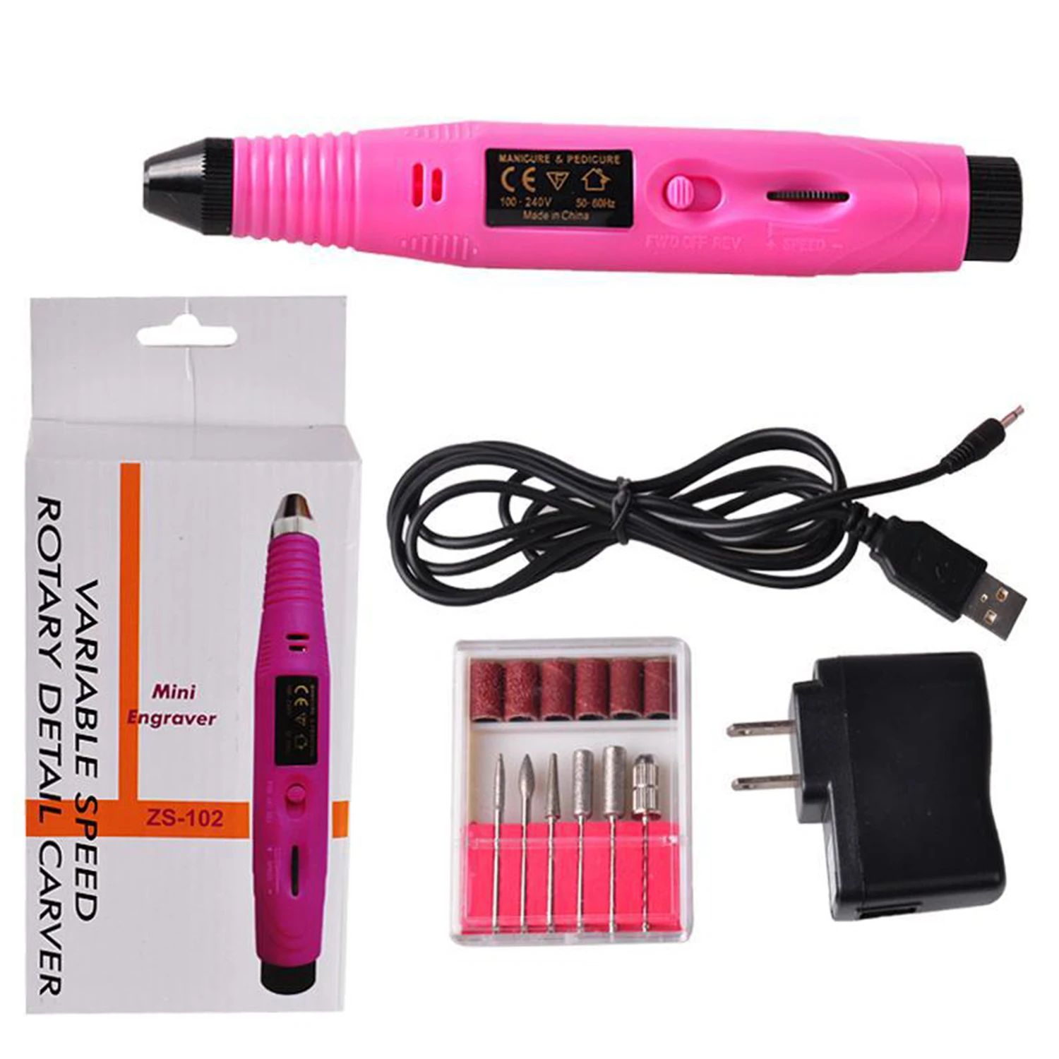 

Nail Drilling Device For Manicure Portable Nail Art Design Tool Set Nail Files Pen With Forward And Reverse Rotation