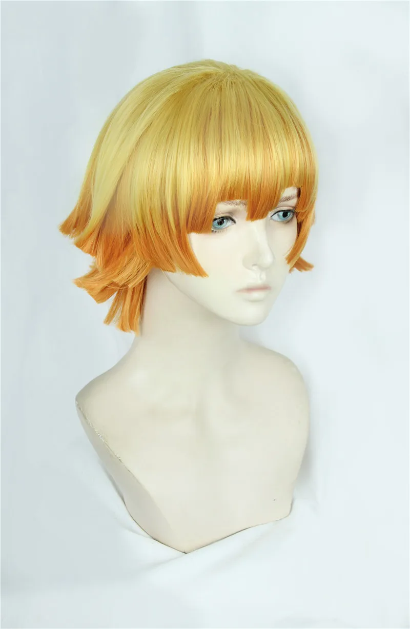 Kimetsu no Yaiba Agatsuma Zenitsu Costume Cosplay Wig +Track Cap Need Styled Kimetsu no Yaiba Agatsuma Zenitsu Costume Cosplay Wig +Track Cap Need Styled