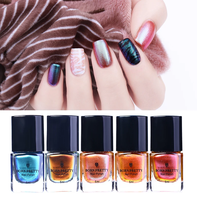 

BORN PRETTY 6ml Rose Gold Chameleon Stamping Polish Colorful Manicure Nail Art Plate Printing Nail Lacquer
