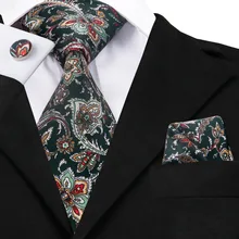 C-1212 принт Галстуки для мужской костюм Осенняя одежда года новое поступление Для мужчин s Галстуки платок запонки жаккарда с цветочным принтом шелковые галстуки
