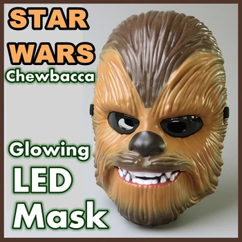 

Boy Toy Luminous New Style Chewbacca Mask Child Costumes Festival Kid Stage Costumes Accessories LED Glowing Superhero Mask