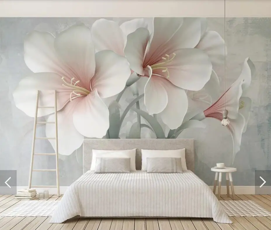 Giant paper wallpaper 368x254cm Wall made of flowers pink red bedroom wall mural 