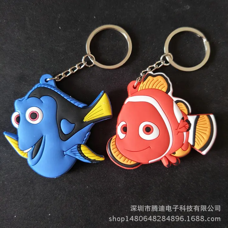 Caricatura pez payaso cosplay PVC llavero Nemo Dory anime moda divertida Linda silicona para llave bolsa colgante chaveidos Accesorios