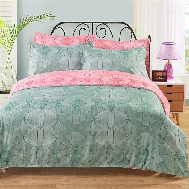 3D Geometric Pattern Bedding Set Plaid Duvet Cover Set Bed Cover