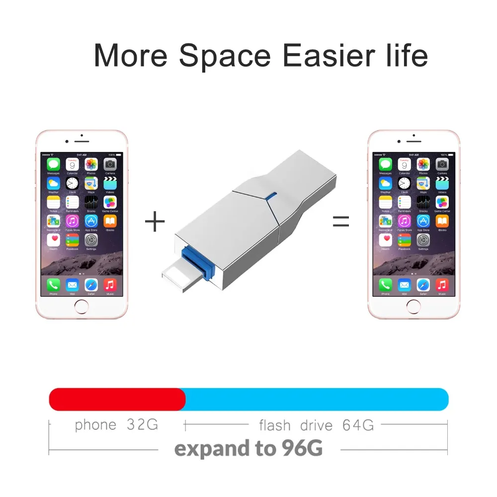 128 ГБ USB флэш накопитель для iPhone 6/6s/6plus/7/7plus/8/X Usb/Otg/Lightning 2 в 1 64 флеш 3 0 32 Гб 16
