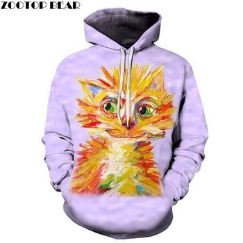 

3D Print Colorful Paint Animal Hoodie Pullover Sweatshirt Harajuku Men Women Hoody StreetwearJacket Autumn Drop ship ZOOTOP BEAR