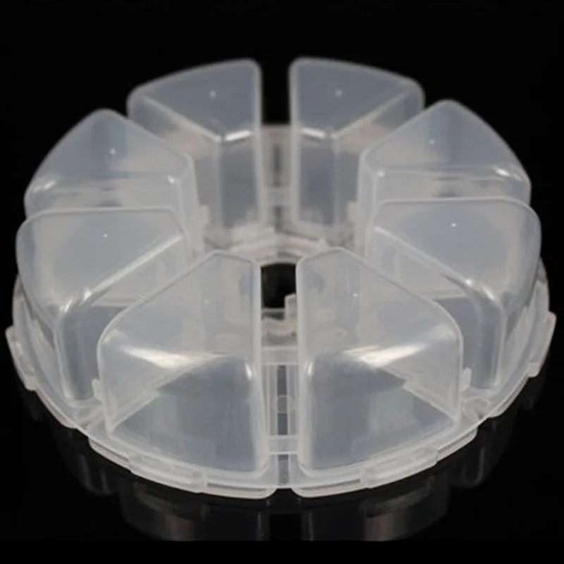 8 Slots Beautiful Clear Plastic Empty Storage Box Jewelry Nail Art Rhinestone Tools Display Storage Case Travel Organizer Holder2