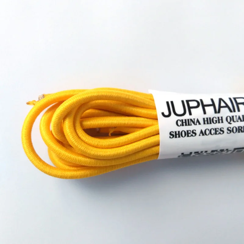 JUP 1-50 Pairs Yellow Colored Shoe Laces for Children Fashion Elastic Rubber Adjustable Shoelaces Fashion Lazy Shoelace Strings