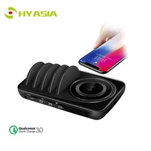 HYASIA QC3.0 настольная Съемная Беспроводная зарядная станция универсальная USB зарядная станция для мобильного телефона для iPhone 8 huawei xiaomi