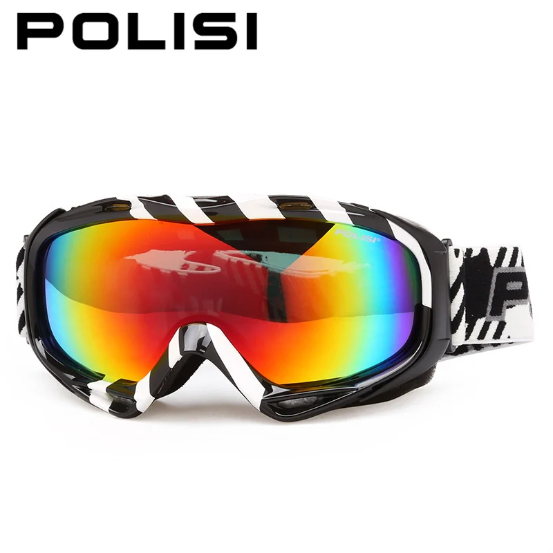 POLISI Professional Ski Snowboard Snow Goggles Double Layer Anti Fog