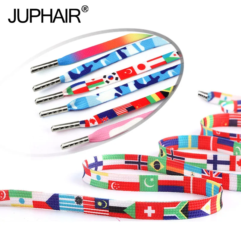 

1 Pair Laces Printing Rainbow Flat Gradient Sports Canvas Shoes Colorful Laces Shoelaces Laces Up Sneakers High-grade Metal Head