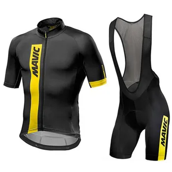 

Mavic 2018 pro team men's summer breathable short sleeve cycling jersey kit ropa ciclismo bicycle bike clothing bib shorts set