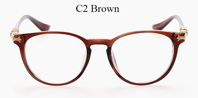Модные круглые прозрачные линзы женские для зрения оправа фирменный дизайн винтажные оправа для мужских очков корейский стиль очки - Цвет оправы: C2
