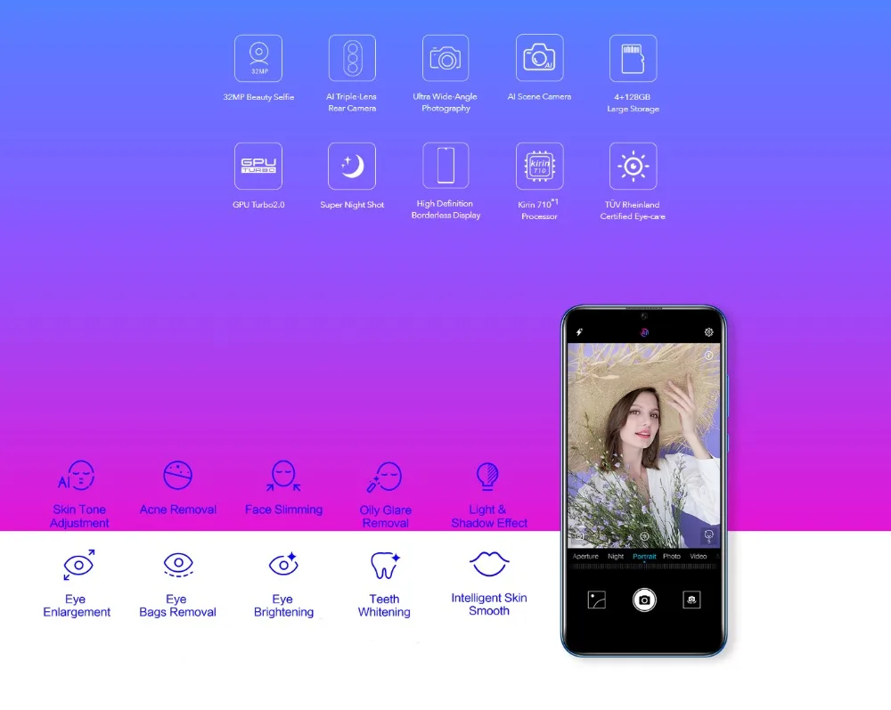 Мобильный телефон honor 20i honor 10i с глобальной прошивкой, honor 20 lite, 6,21 дюйма, Kirin 710, Восьмиядерный, разблокировка отпечаток лица