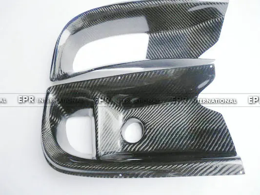 For Evolution EVO 9 Varis Carbon Fiber Oil Clean Guide& Air Duct(2pcs)For Mitsubishi Glossy Fiber Bumpers