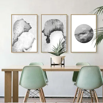 

Wall Art Canvas Posters Prints Nordic Paintings Black White Wall Picture for Living Room Abstract Oil Unframed Drawing