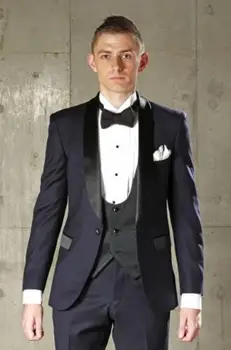 

New Design 2019 Elegant Brand Slim Fit Smoking Suit Men Costume 3 Pieces Homme White Prom Tuxedo Groom Suits For Men Wedding