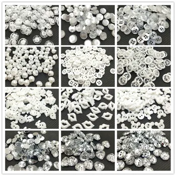 

50pcs/pack U PICK size Sewing Clothes White Buttons plastic Scrapbooking Round Two Holes Botones Bottoni Botoes