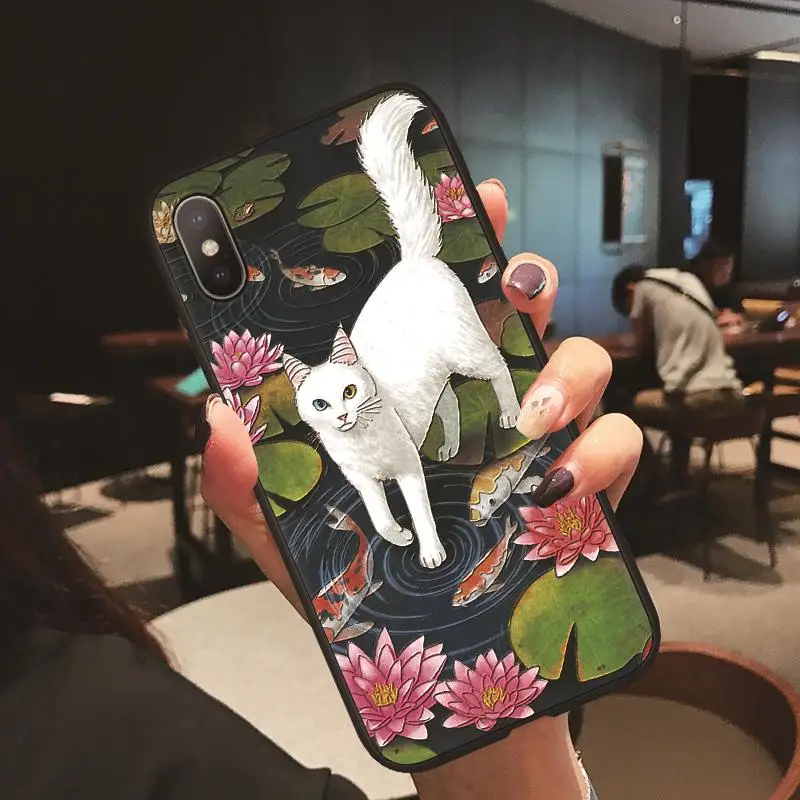 Милый Кот 3D чехол с тиснением для samsung Galaxy S10 S9 S8 A5 A7 A9 A6 A8 плюс A50 A30 A3 S7 S6 Plus чехол из силикона и термополиуретана
