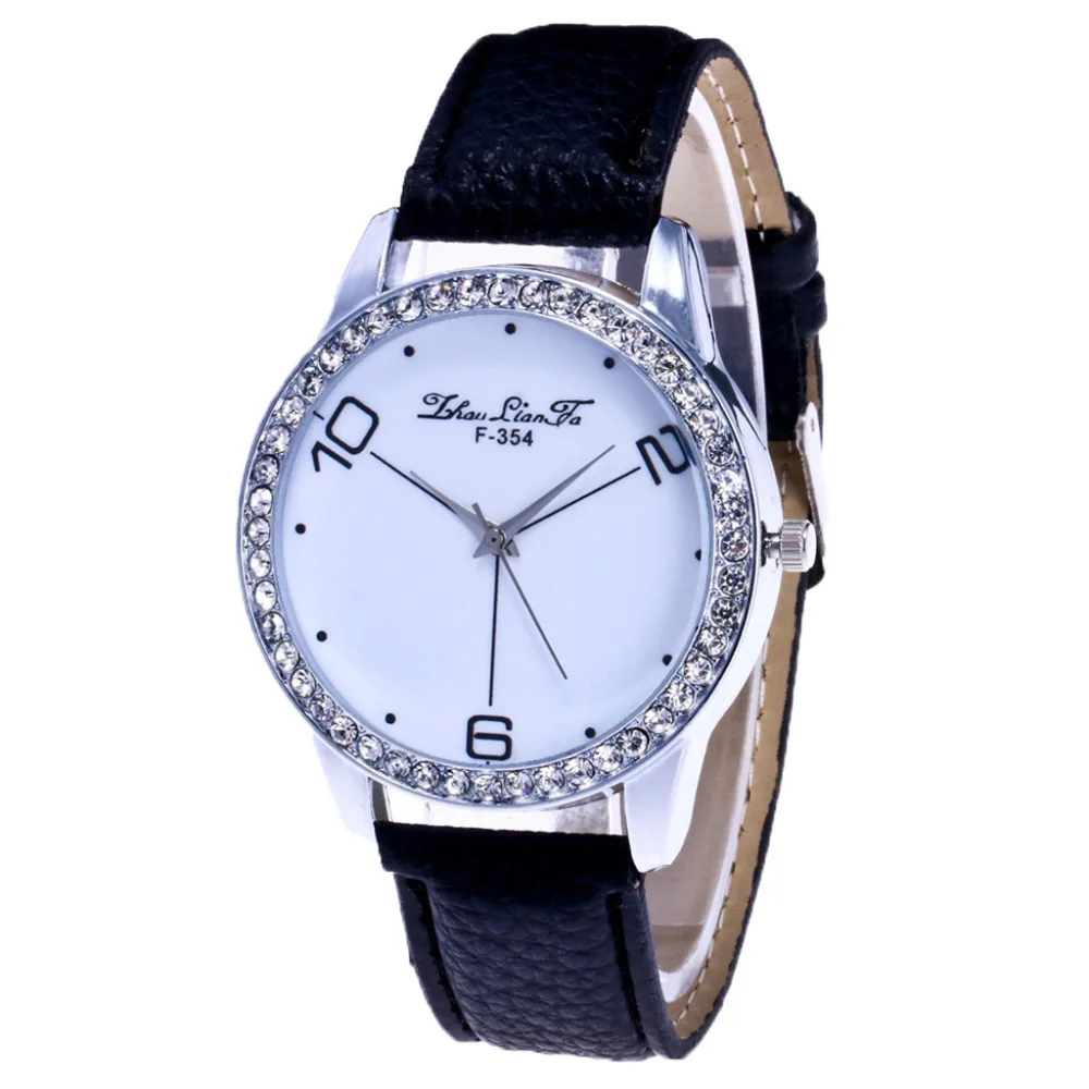 

Vogue Girl Watch Luxury Gmt Rhinestone Woman Watch Leather Quartz Watch Diamond Creative Dial Ladies Watch Relojes Para Mujer *A