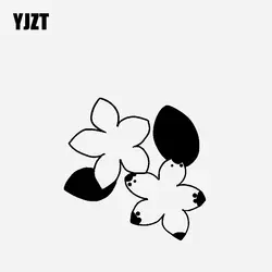 YJZT 14,3 см * 14,4 см Виниловая наклейка на машину цветы для декора украшения творчества черный/серебристый C23-0797