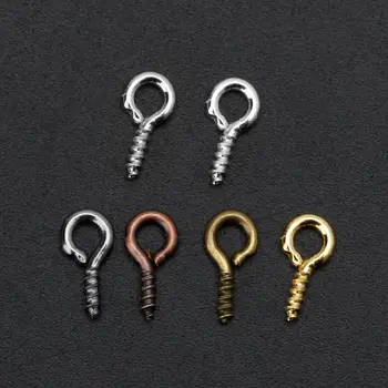 

600Pcs 6 Colors Screw Eye Pins Eyelets Screw Threaded Hooks for Jewelry Making