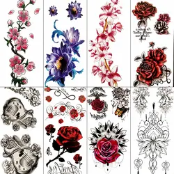 Пикантные цветок сливы временные татуировки наклейки для обувь девочек для женщин 3D временные водостойкие татуировки бумага для боди-арта