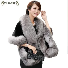 Зимнее кожаное пончо из лисьего меха, меха норки и кролика, накидка для невесты, свадебное платье, шаль, накидка, женская жилетка, шуба, QA008