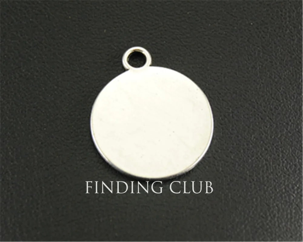 Buy 15pcs Antique Silver Blank Stamping Round Tag
