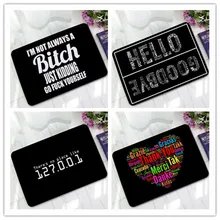 Черный Белый Hello Goodbye резиновые Противоскользящие коврики для входной двери, коврики для наружной входной двери, домашние Добро пожаловать домой