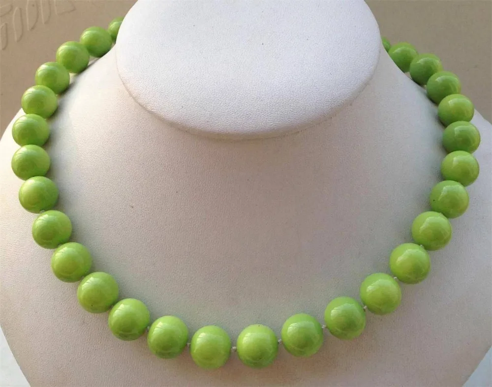 

ddh003475 Tempting 10mm Green sea shells pearl necklace 18'