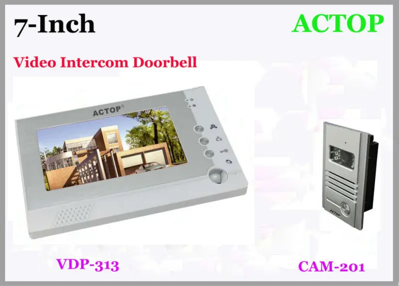 

VDP-313+CAM-201 Straight -Click wired villa 7-inch color video intercom doorbell intelligent visual music doorphone