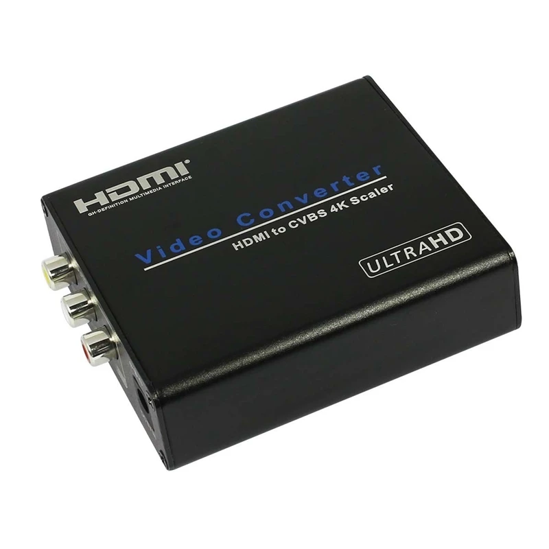 Hdmi в Av Cvbs 4K конвертер Scaler Hdmi вход в Cvbs выход аналого-цифровой адаптер(США штекер - Цвет: Black